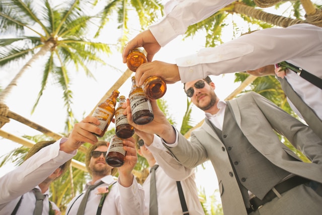 The Bro Code: low angle of men holding beer bottles and having a toast
wedding
party
people
bohol
philippines
people drinking
happy friends
person
suit
alcohol
drink
beer
drinks
men
clothing
hand
suspender
tuxedo
friend
cheer