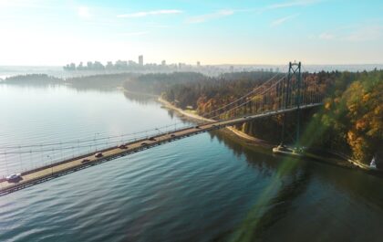 An image of the Lions Gate Bridge in Vancouver